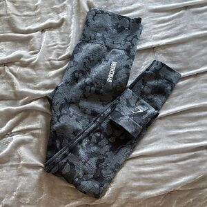 Gymshark Dark Gray & Black Camo Seamless Leggings